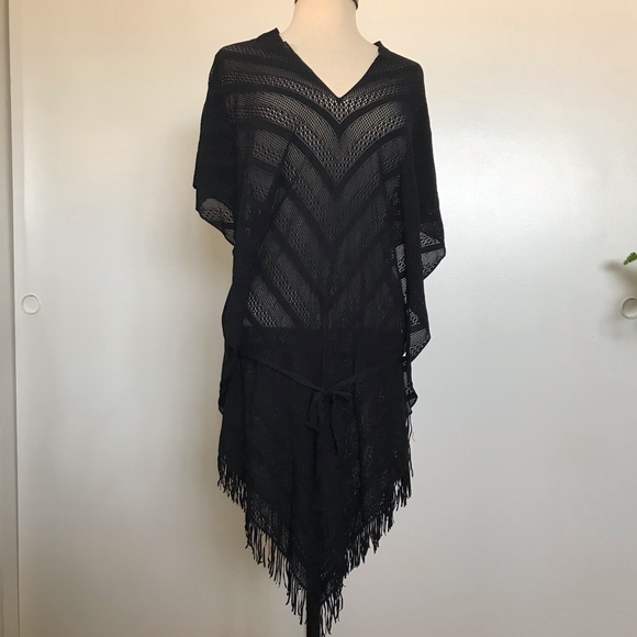 NWT PilyQ Black Posh Riviera Poncho M/L - Picture 3 of 16